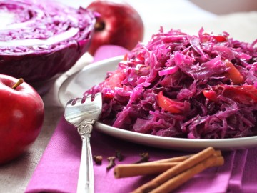 Karamellisierter Apfelrotkohl